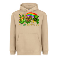 Mushroom Peace love St. Patrick's Day Heavyweight Hoodie - OliviaCreatesArt