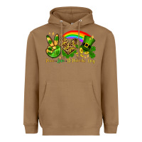 Toasted Coconut Peace love St. Patrick's Day Heavyweight Hoodie - OliviaCreatesArt
