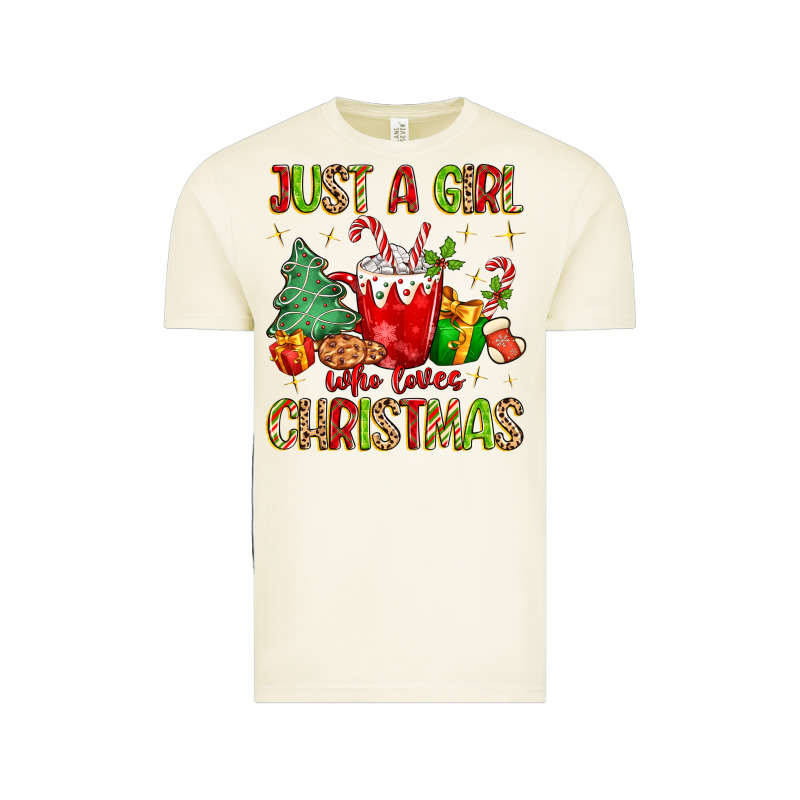 Just A Girl Who Loves Christmas Vintage Tee by MaliasSmallBusiness | Teevron