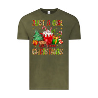 Vintage Olive just a girl who loves christmas Vintage Tee - MaliasSmallBusiness