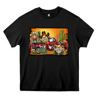 Black western truck cowboy gnome background Heavy Core Tee - BarkalooDesign