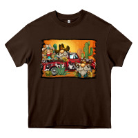 Chocolate Brown western truck cowboy gnome background Heavy Core Tee - BarkalooDesign