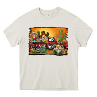 Cream western truck cowboy gnome background Heavy Core Tee - BarkalooDesign