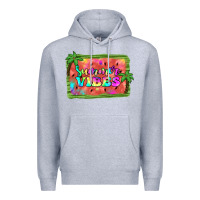 Heather Grey summer vibes watermelon Premium Hoodie - JahusDesignShop