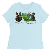 Baby Blue Peace Love Chimpanzee Ladies Tee - LillyAllenDesigns