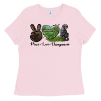 Bubblegum Pink Peace Love Chimpanzee Ladies Tee - LillyAllenDesigns