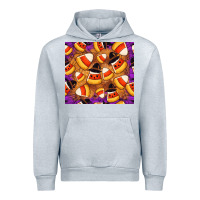 Heather Grey Candy Pattern Urban Hoodie - CowhideDigitalArt