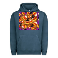Pigment Midnight Navy Candy Pattern Urban Hoodie - CowhideDigitalArt