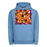 Pigment Pebble Blue Candy Pattern Urban Hoodie - CowhideDigitalArt