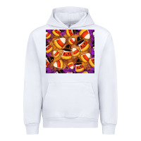 White Candy Pattern Urban Hoodie - CowhideDigitalArt