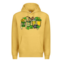 Antique Gold St. Patrick's Day coffee cups Premium Hoodie - HowdyJamesFarm