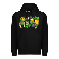 Black St. Patrick's Day coffee cups Premium Hoodie - HowdyJamesFarm