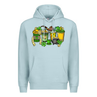 Blue Mist St. Patrick's Day coffee cups Premium Hoodie - HowdyJamesFarm