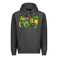 Charcoal Heather St. Patrick's Day coffee cups Premium Hoodie - HowdyJamesFarm