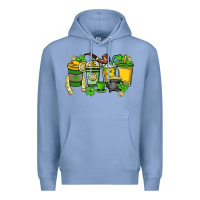 Colony Blue St. Patrick's Day coffee cups Premium Hoodie - HowdyJamesFarm