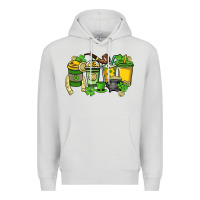 Dove Grey St. Patrick's Day coffee cups Premium Hoodie - HowdyJamesFarm