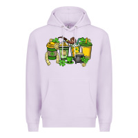 Lilac St. Patrick's Day coffee cups Premium Hoodie - HowdyJamesFarm