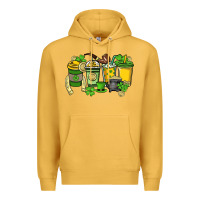 Mustard St. Patrick's Day coffee cups Premium Hoodie - HowdyJamesFarm