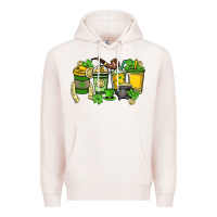 Pale Pink St. Patrick's Day coffee cups Premium Hoodie - HowdyJamesFarm