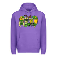 Purple St. Patrick's Day coffee cups Premium Hoodie - HowdyJamesFarm
