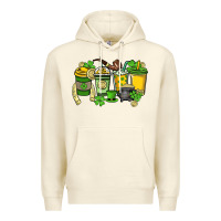 Sandshell St. Patrick's Day coffee cups Premium Hoodie - HowdyJamesFarm