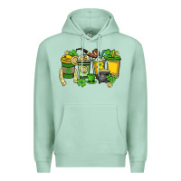 Seafoam St. Patrick's Day coffee cups Premium Hoodie - HowdyJamesFarm