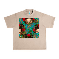 French Oak Messy Bun Mom And Cross With Leopard Patterns Urban Heavy Tee - BundleAndBundleShop