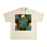 Sandshell Messy Bun Mom And Cross With Leopard Patterns Urban Heavy Tee - BundleAndBundleShop