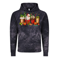 Cloud Black Christmas Santa coffee cups Vintage Hoodie - MaliasSmallBusiness