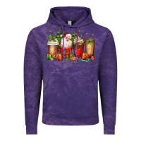 Cloud Purple Christmas Santa coffee cups Vintage Hoodie - MaliasSmallBusiness