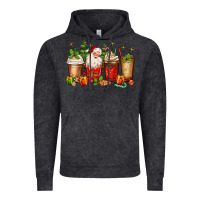 Vintage Black Christmas Santa coffee cups Vintage Hoodie - MaliasSmallBusiness