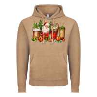 Vintage Coffee Christmas Santa coffee cups Vintage Hoodie - MaliasSmallBusiness