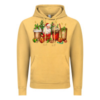 Vintage Mustard Christmas Santa coffee cups Vintage Hoodie - MaliasSmallBusiness