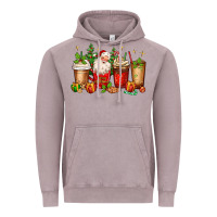 Vintage Zinc Christmas Santa coffee cups Vintage Hoodie - MaliasSmallBusiness