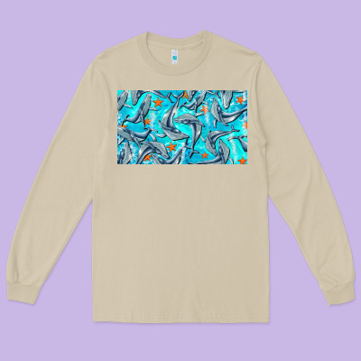 Humpback Whale  Cup Long Sleeve Tee Designed By Barkaloodesign