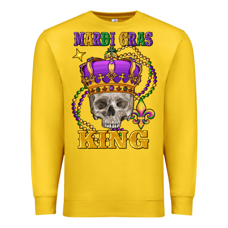 Skull Mardi Gras King Premium Sweatshirt by FaDigitalArtStudio | Teevron