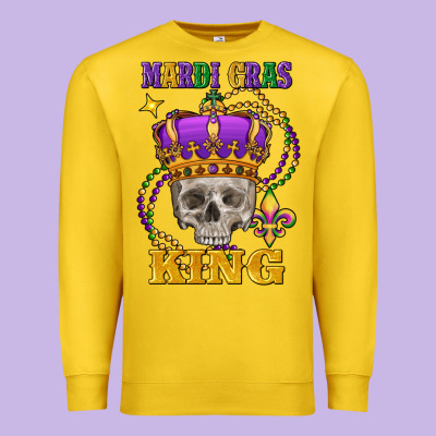 Skull Mardi Gras King Premium Sweatshirt Designed By Fadigitalartstudio