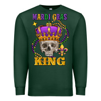 Sports Green Skull Mardi Gras king Premium Sweatshirt - FaDigitalArtStudio
