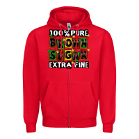 Red 100 pure brown sugar extra fine Zipper Hoodie - CowGirlArtShop