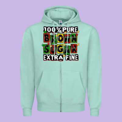100 Pure Brown Sugar Extra Fine Zipper Hoodie Designed By Cowgirlartshop