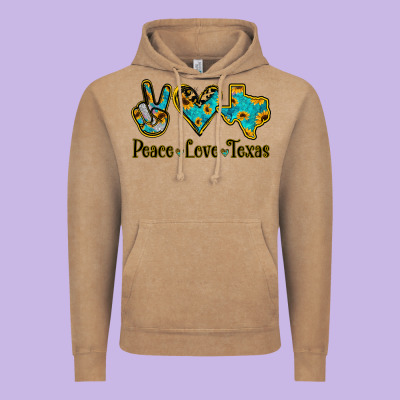 Peace Love Texas Vintage Hoodie Designed By Jasminsmagicworld