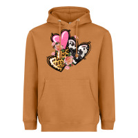 Meerkat Pink glitter leopard cowhide hearts Valentine's Heavyweight Hoodie - FaDigitalArtStudio