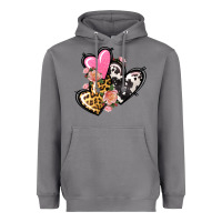 Storm Pink glitter leopard cowhide hearts Valentine's Heavyweight Hoodie - FaDigitalArtStudio