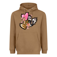 Toasted Coconut Pink glitter leopard cowhide hearts Valentine's Heavyweight Hoodie - FaDigitalArtStudio