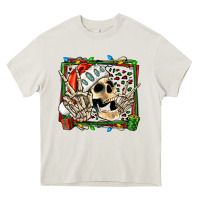 Cream Christmas happy skeleton Heavy Core Tee - Jasminsmagicworld