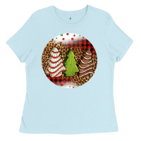 Baby Blue Christmas tree cakes Christmas Ladies Tee - Jasminsmagicworld
