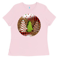 Bubblegum Pink Christmas tree cakes Christmas Ladies Tee - Jasminsmagicworld