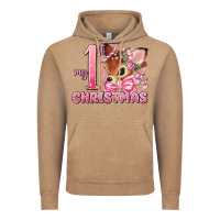 Vintage Coffee my first christmas pink reindeer Vintage Hoodie - MaliasSmallBusiness