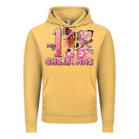 Vintage Mustard my first christmas pink reindeer Vintage Hoodie - MaliasSmallBusiness