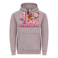 Vintage Zinc my first christmas pink reindeer Vintage Hoodie - MaliasSmallBusiness